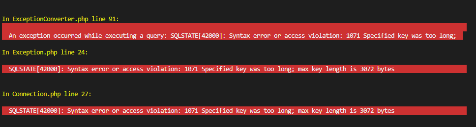 🚀 Como Resolver o Erro "Specified key was too long" no MySQL com Doctrine Migrations